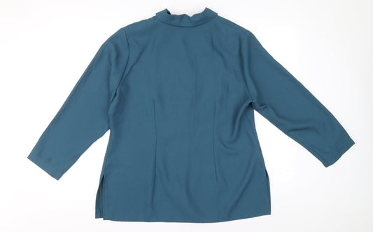 Classics Womens Blue Jacket Blazer Size 14 Button