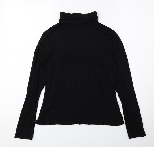 Boohoo Womens Black Roll Neck Viscose Pullover Jumper Size 8