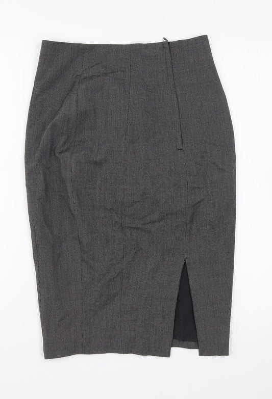 H&M Womens Grey Polyester Straight & Pencil Skirt Size 8 Zip
