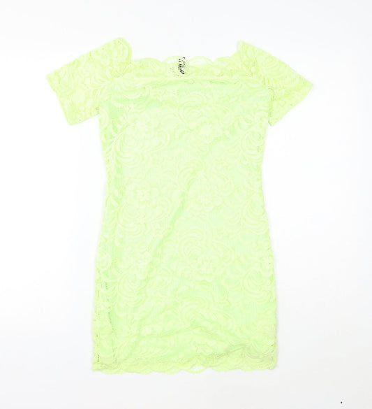 H&M Womens Green Polyamide Mini Size 10 Boat Neck Pullover