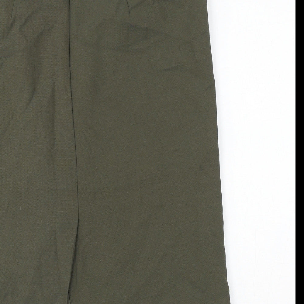 Marks and Spencer Womens Green Polyester Straight & Pencil Skirt Size 10 Zip