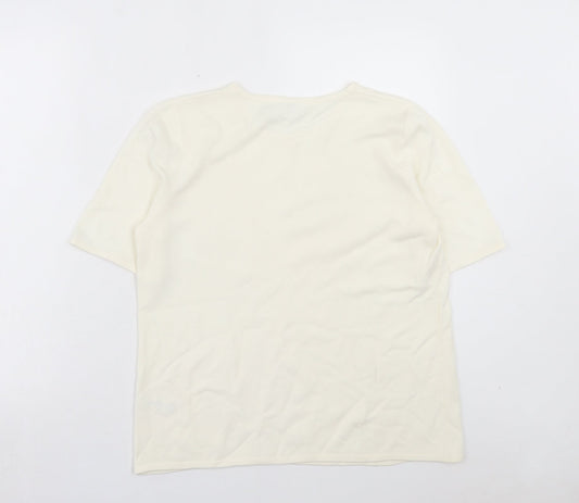 Womens UK Size 14 BHS Ivory Basic T-Shirt