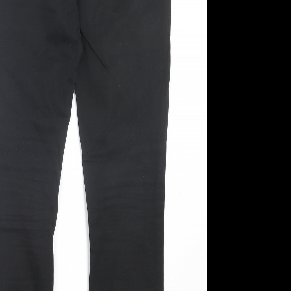 Denim & Co. Womens Black Cotton Jegging Trousers Size 12 L29 in Regular