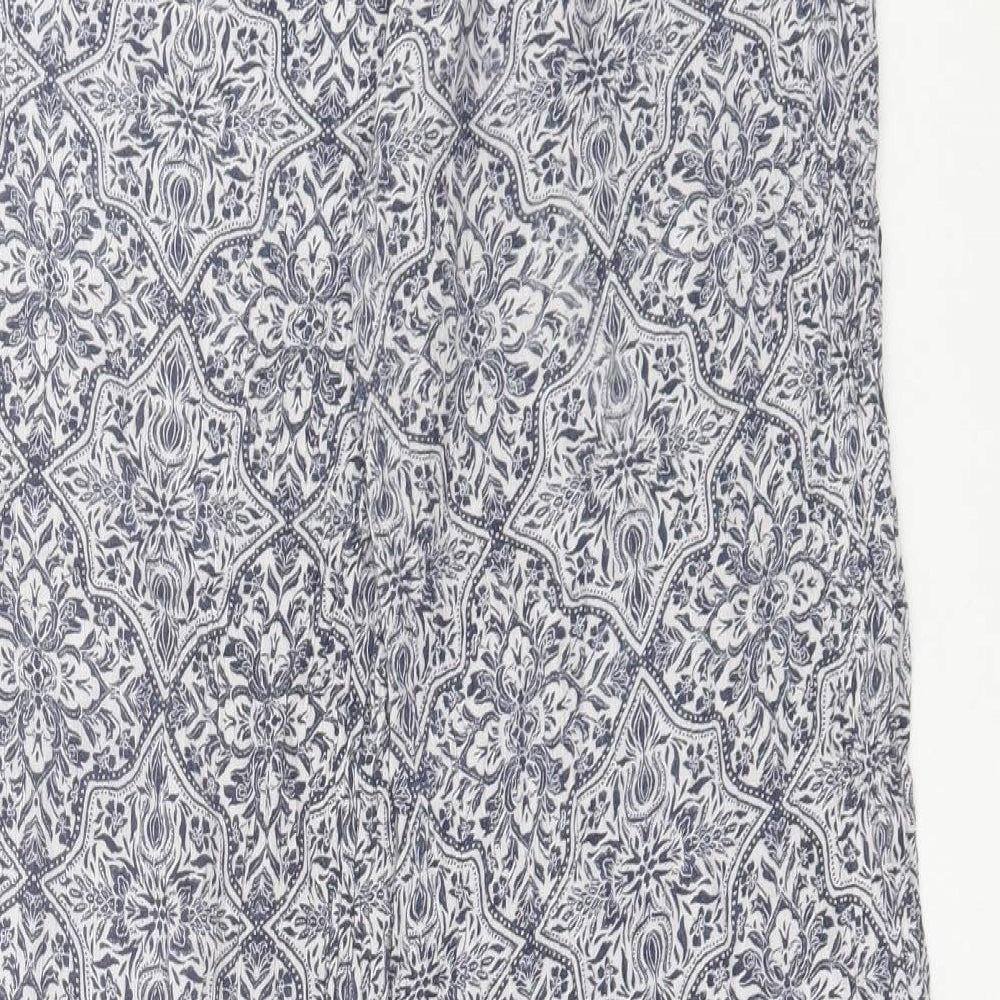 New Look Womens Blue Paisley Viscose Trousers L29 in Regular