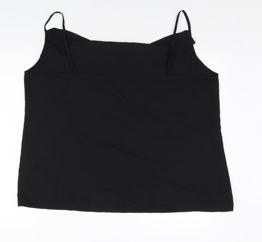 Boohoo Womens Black Polyester Basic Tank Size 20 Cowl Neck