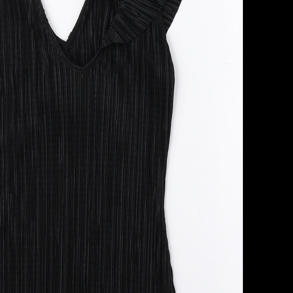 Womens UK Size 4 Mango Black Basic Tank