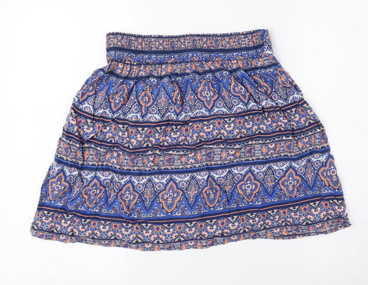 New Look Womens Multicoloured Geometric Viscose A-Line Skirt Size 8