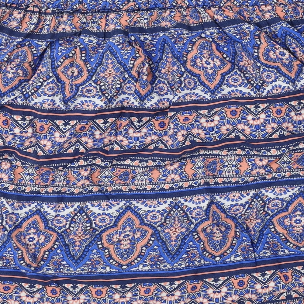 New Look Womens Multicoloured Geometric Viscose A-Line Skirt Size 8