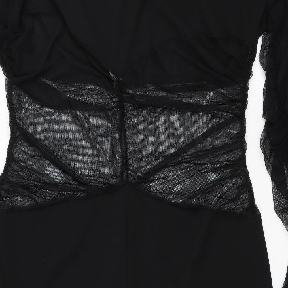 Boohoo Womens Black Polyester Jumpsuit One-Piece Size 28 L32 in Pullover