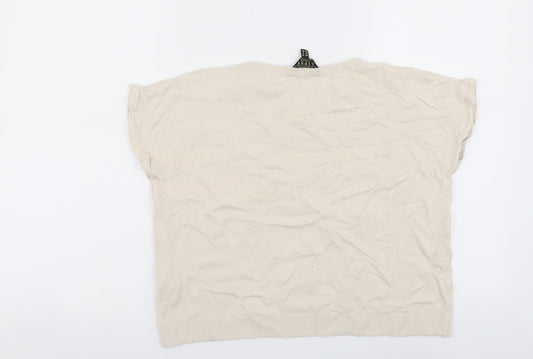 Womens UK Size 12 Lipsy Beige Pullover Jumper
