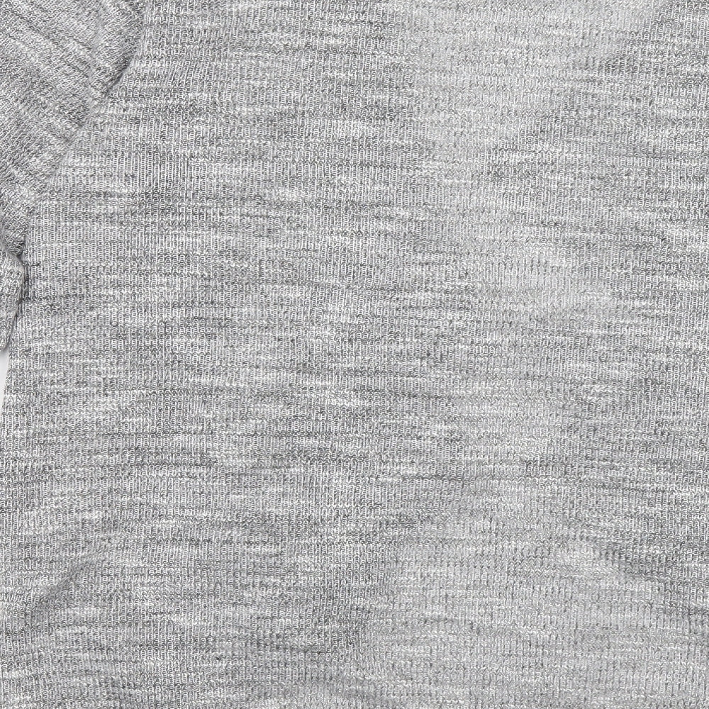 George Womens Grey V-Neck Polyester Cardigan Jumper Size 14 - Mesh detail