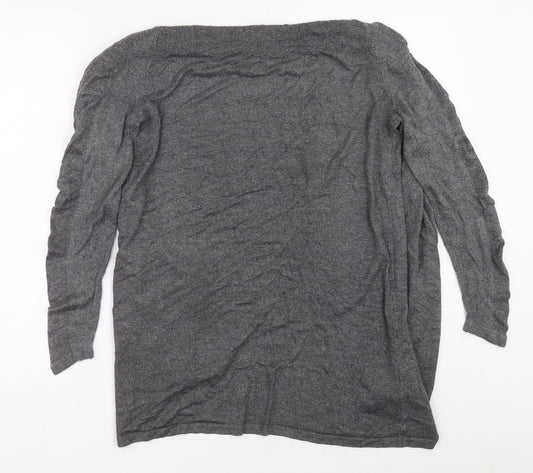 V by Very Womens Grey Acrylic Cardigan Jumper Size 10