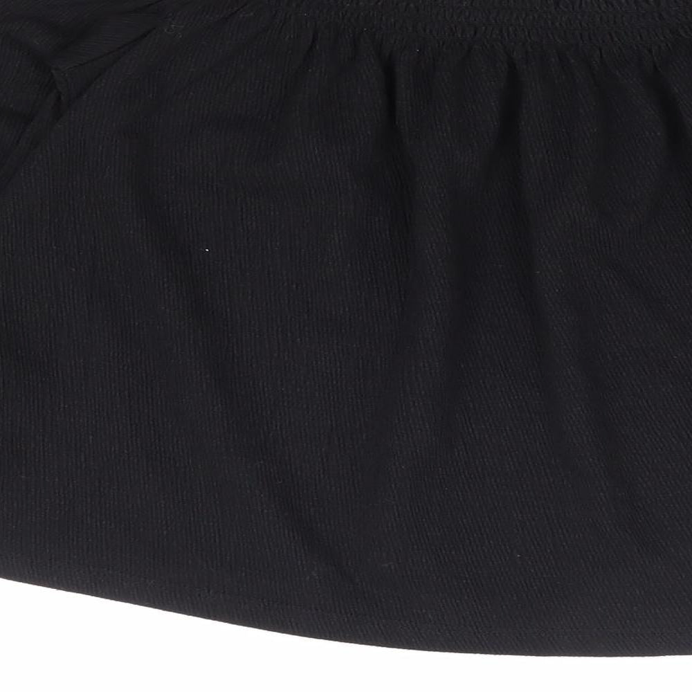 Womens UK Size XS H&M Black Cropped Blouse