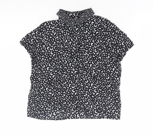 Womens UK Size 6 Divided by H&M Black Basic Button-Up