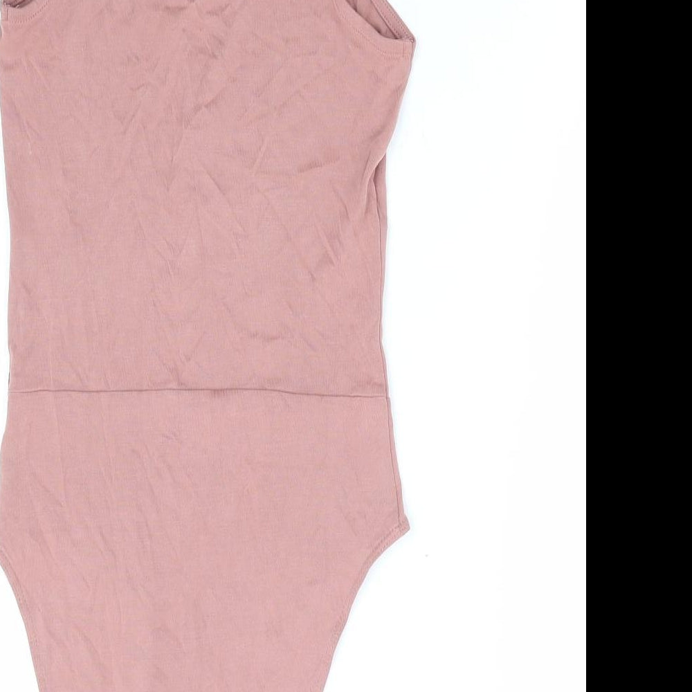 Divided by H&M Womens Pink Modal Bodysuit One-Piece Size XS Snap