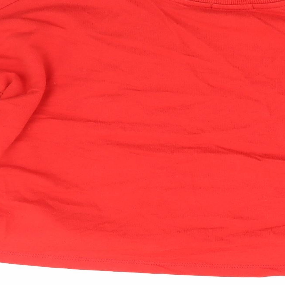 Bershka Womens Red 100% Cotton Pullover Sweatshirt Size M Pullover - Cropped