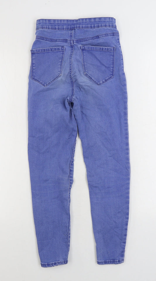 Denim & Co. Womens Blue Cotton Skinny Jeans Size 6 L23 in Regular Zip