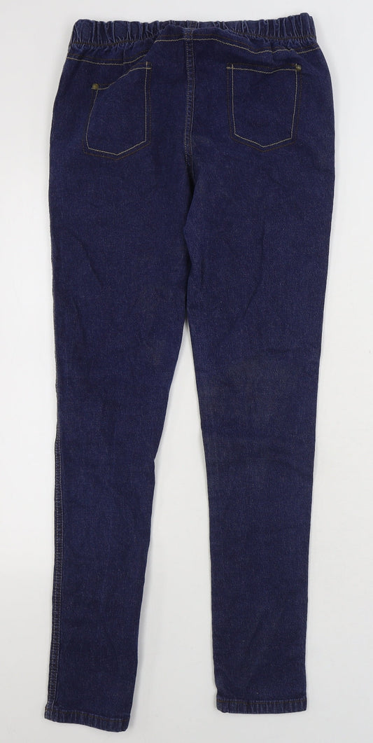 Denim & Co. Womens Blue Cotton Jegging Jeans Size 12 L29 in Regular