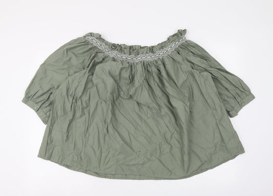 Womens UK Size 14 Marks and Spencer Green Basic Blouse