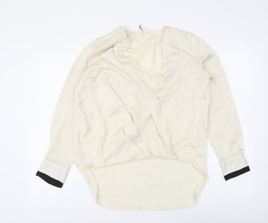 Womens UK Size XS Mango Beige Basic Blouse