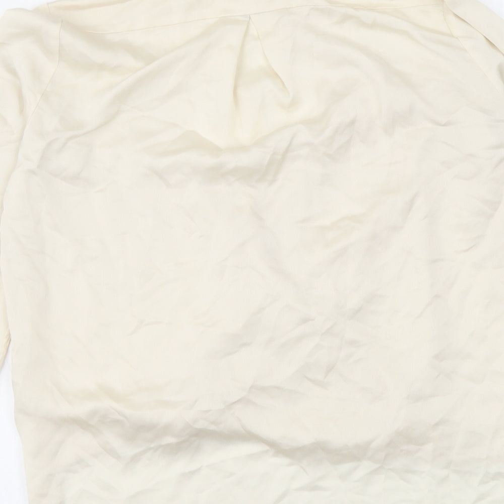 Womens UK Size XS Mango Beige Basic Blouse