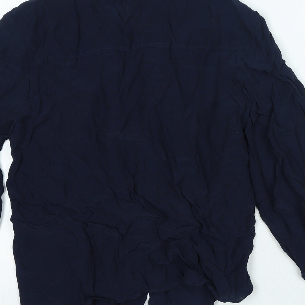 Womens UK Size 6 Marks and Spencer Blue Basic Button-Up