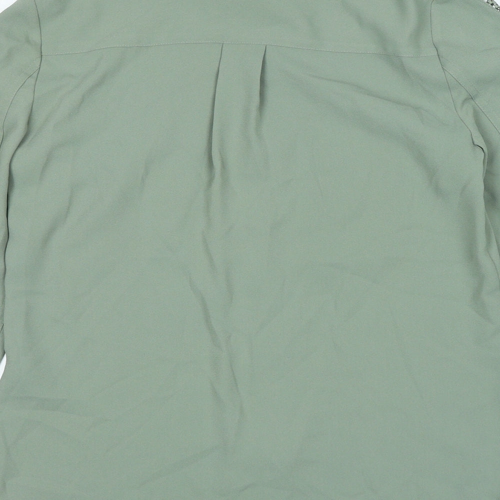 Womens UK Size 6 Marks and Spencer Green Basic Button-Up
