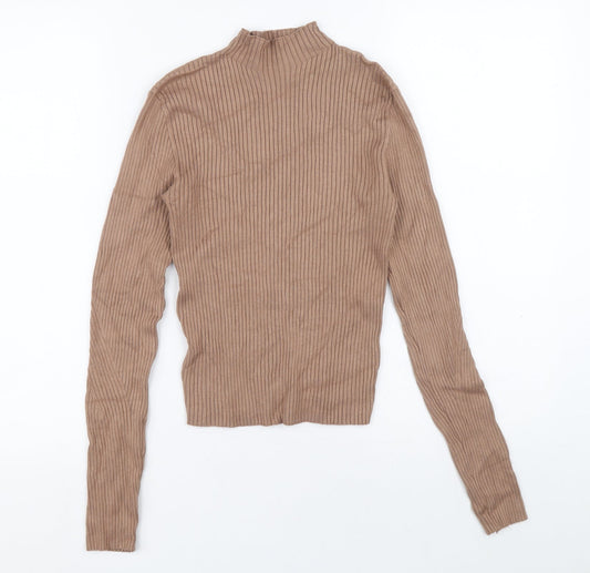 Womens UK Size 30 Bershka Beige Pullover Jumper