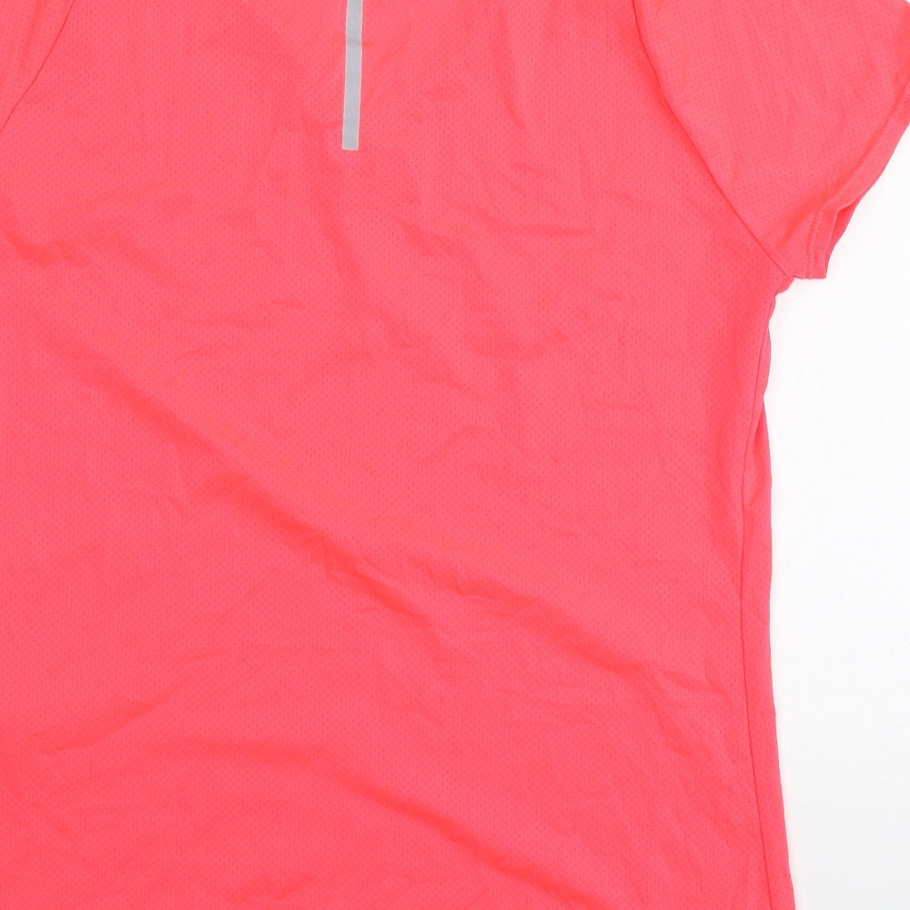 DECATHLON Womens Pink Polyester Basic T-Shirt Size 6 V-Neck Pullover