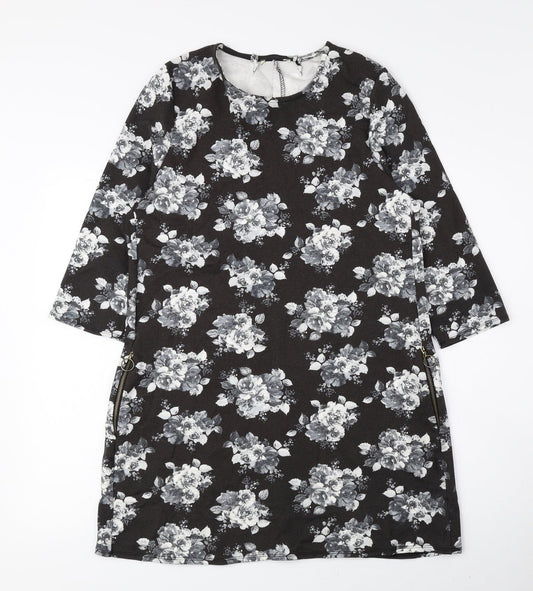 Matalan Womens Multicoloured Floral Viscose A-Line Size 14 Round Neck Pullover