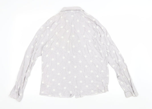 Atmosphere Womens Purple Polka Dot Viscose Basic Button-Up Size 10 Collared