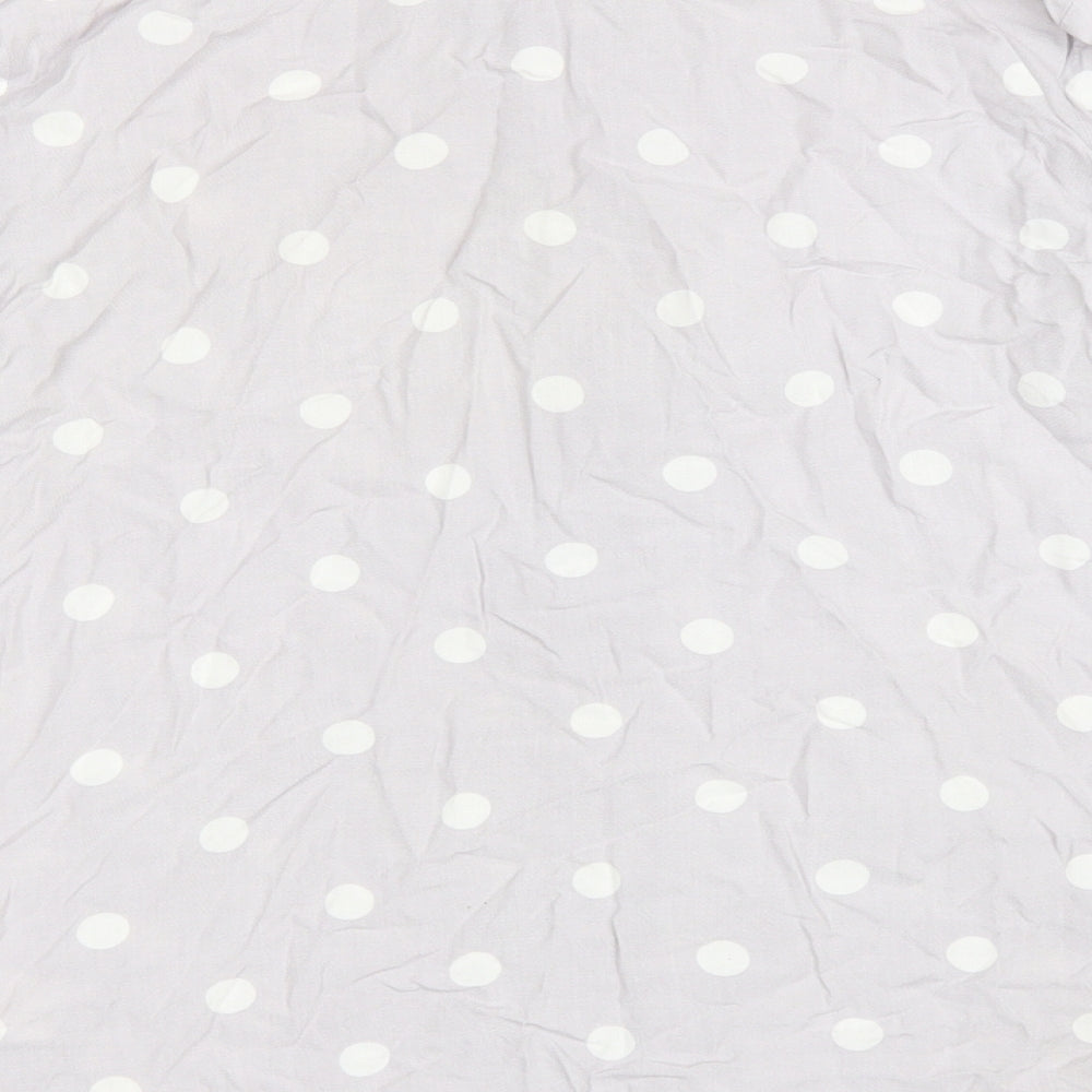 Atmosphere Womens Purple Polka Dot Viscose Basic Button-Up Size 10 Collared