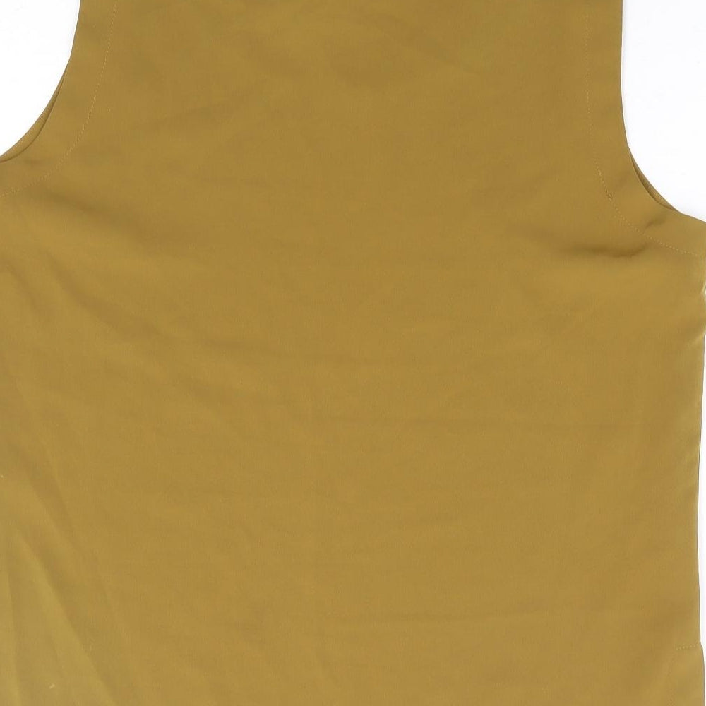 George Womens Yellow Polyester Basic Tank Size 10 Round Neck