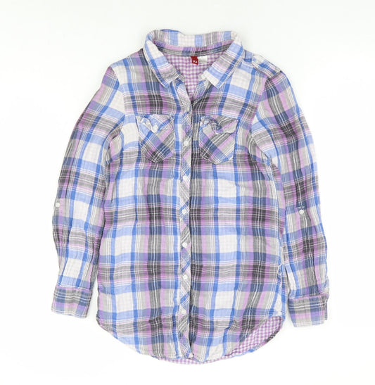 Womens UK Size 4 Divided by H&M Ivory Basic Button-Up