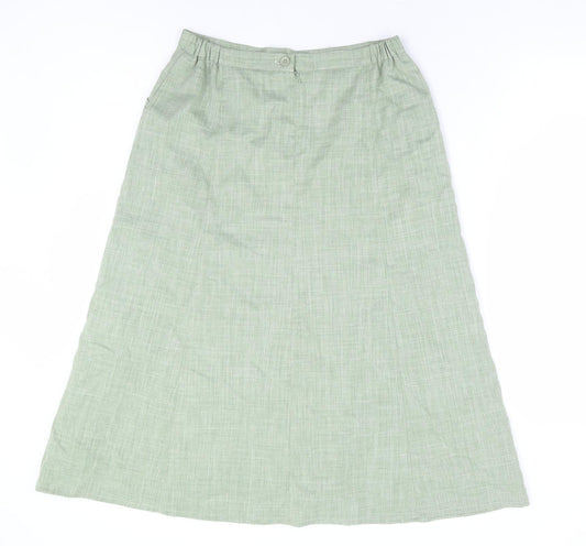 Cotswold Collections Womens Green Polyester A-Line Skirt Size 12 Zip