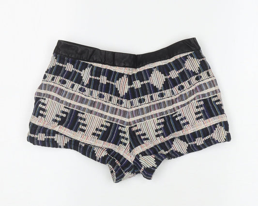 FOREVER 21 Womens Multicoloured Geometric Polyester Hot Pants Shorts Size XS L3 in Regular Zip
