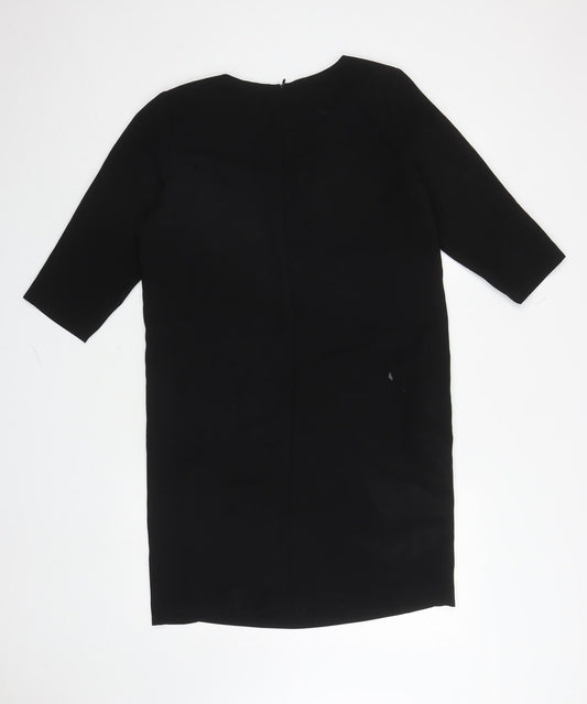 Selected Femme Womens Black Polyester A-Line Size 36 V-Neck Zip