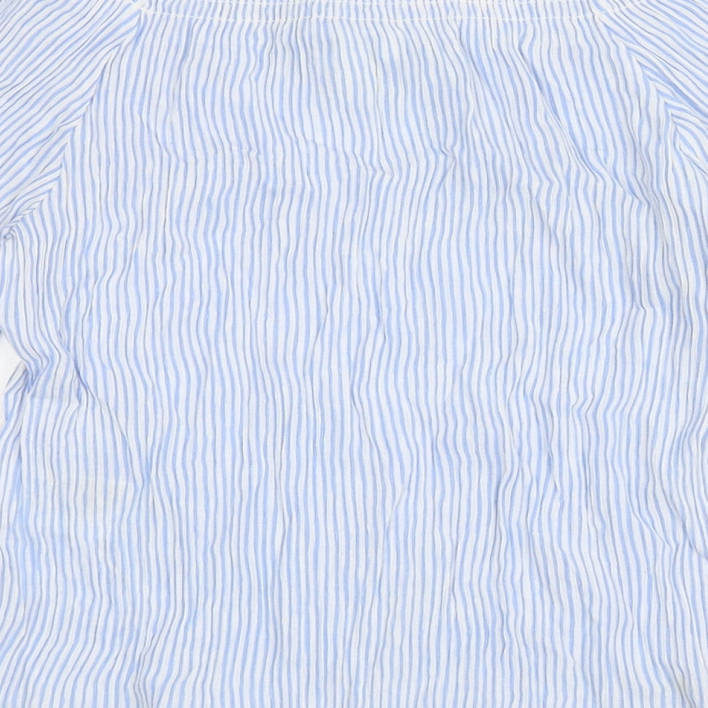 Womens UK Size 8 H&M Blue Basic Blouse