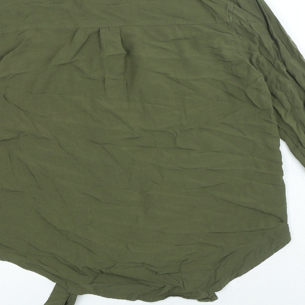 Womens UK Size 6 New Look Green Basic Button-Up