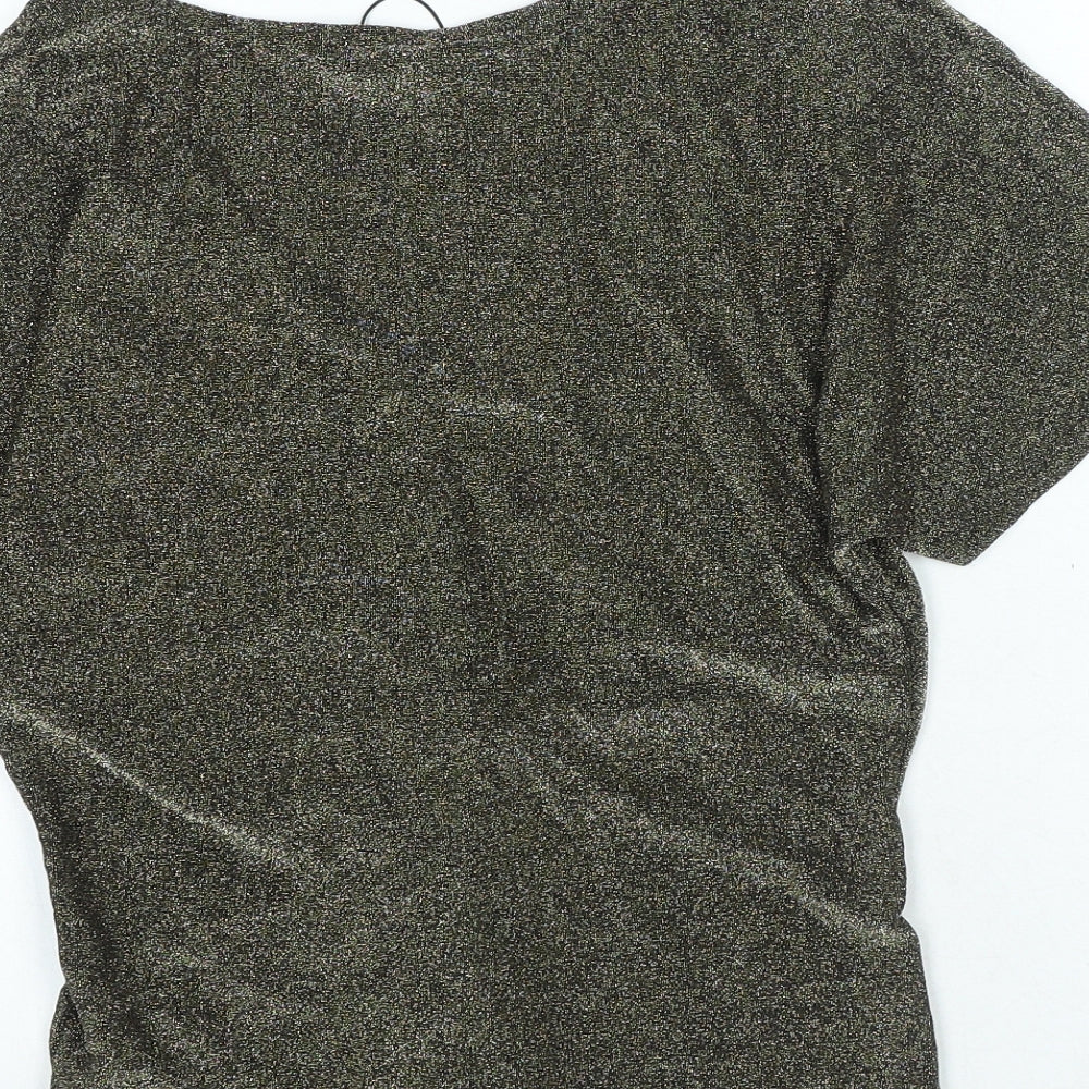 Womens UK Size XS Marks and Spencer Gold Basic Blouse