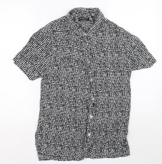 Womens UK Size L Brave Soul Black Basic Button-Up