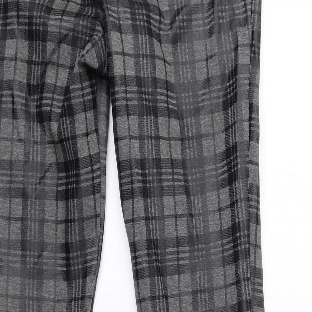 George Womens Grey Check Viscose Jegging Leggings Size 8 L25 in
