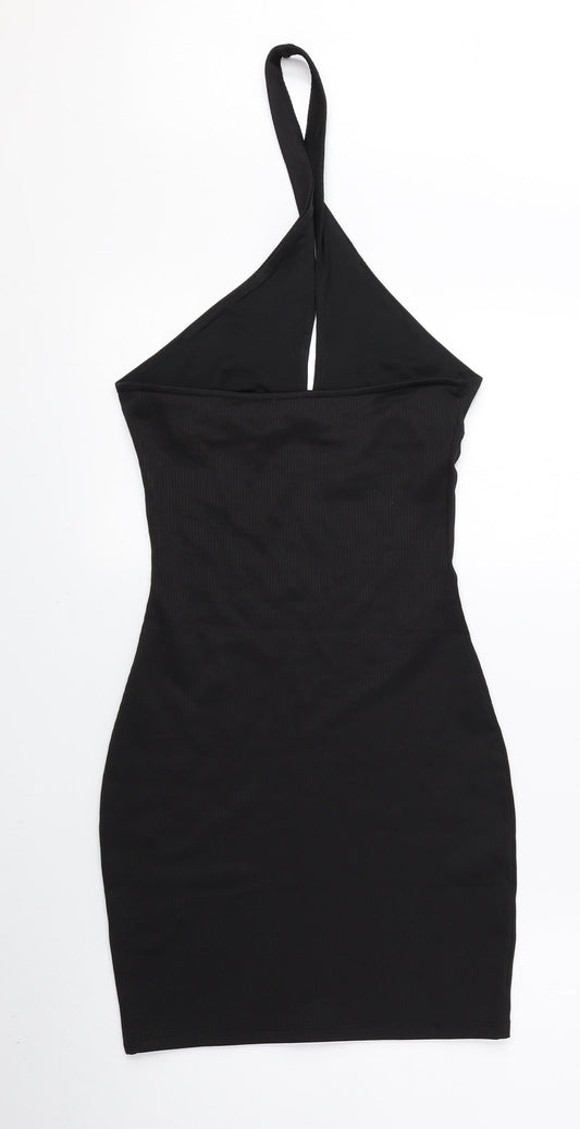 Divided by H&M Womens Black Polyester Mini Size 4 Halter Pullover