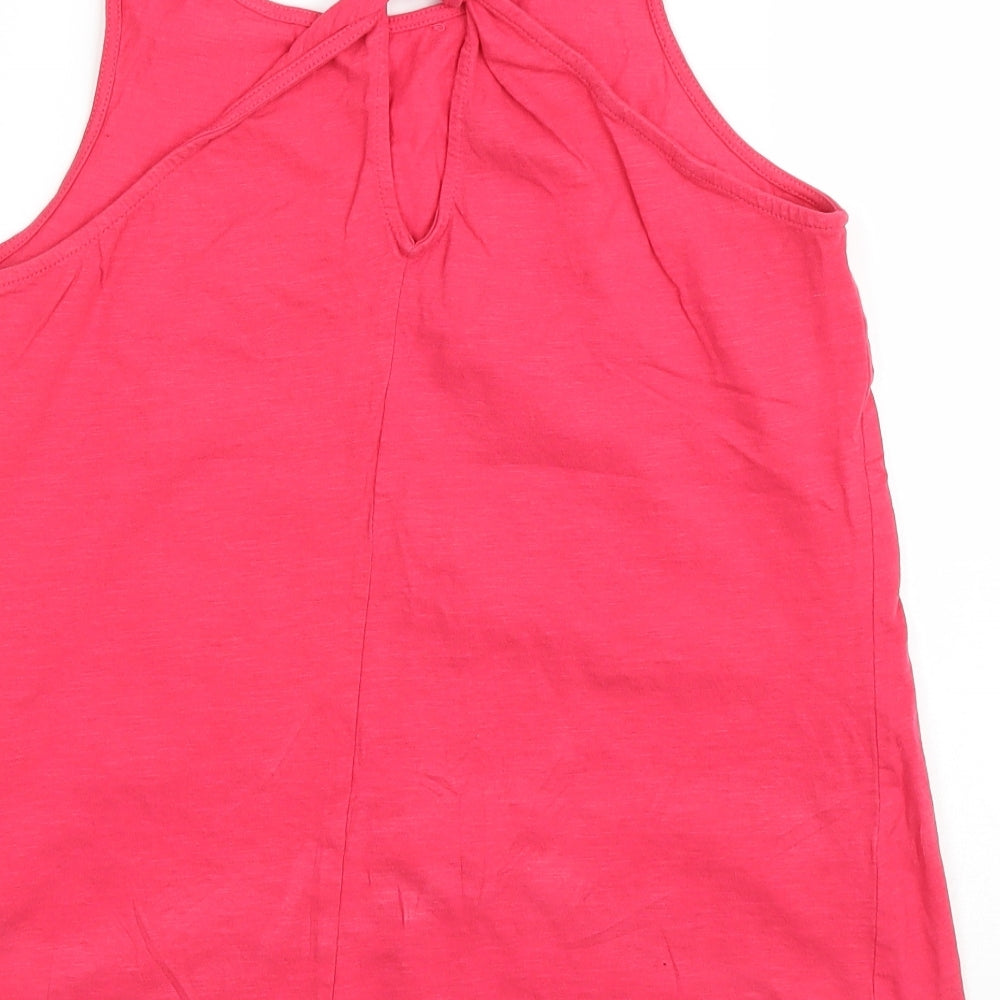F&F Womens Pink Cotton Basic Tank Size 10 Round Neck