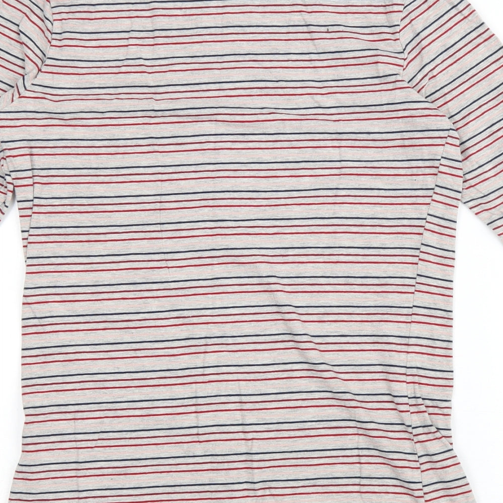Primark Womens Multicoloured Striped Polyester Basic T-Shirt Size 10 Boat Neck