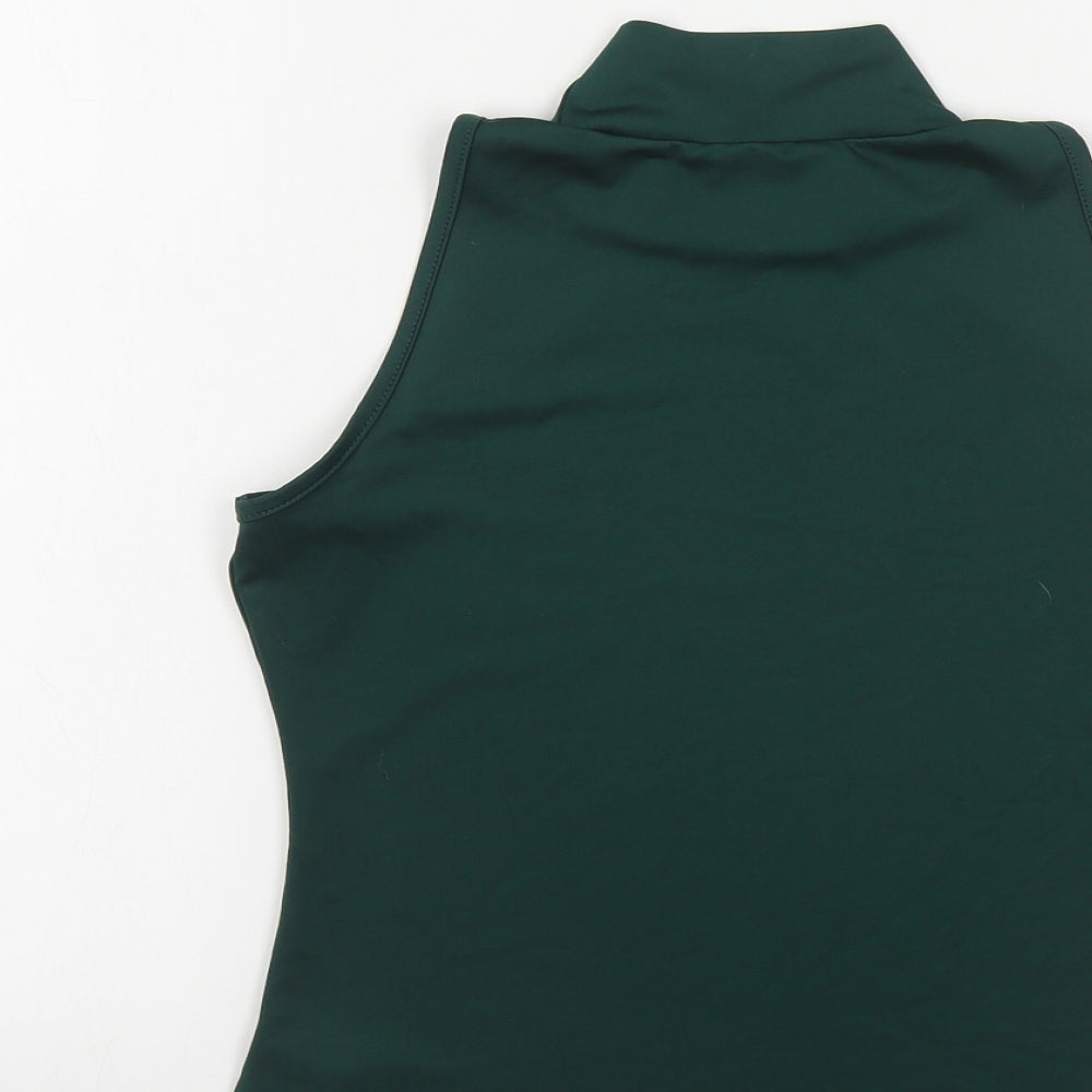 Nasty Gal Womens Green Polyester Basic Tank Size 6 Mock Neck