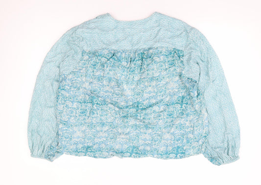 Indigo Womens Blue Floral Kimono Jacket Size 10