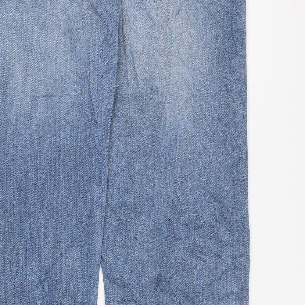 Marks and Spencer Womens Blue Cotton Skinny Jeans Size 30 in L33 in Regular Zip