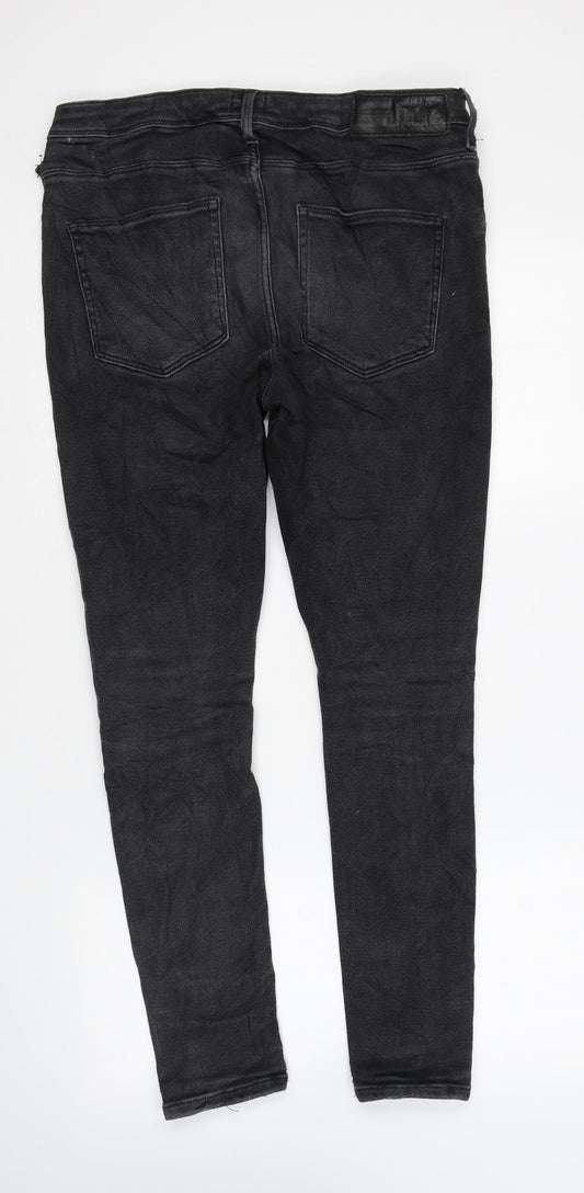 River Island Womens Black Cotton Skinny Jeans Size 30 in L26 in Regular Zip