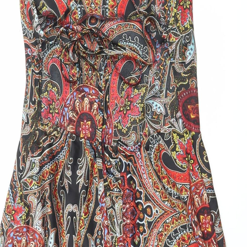 SheIn Womens Multicoloured Paisley Polyester A-Line Size S Square Neck Tie